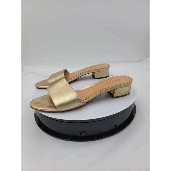 Schultz Gold low heel slip-on  mules slides 8.5 - Picture 2 of 7